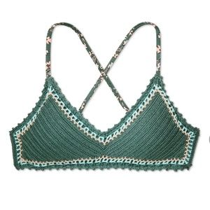Crochet festival swim suit bikini top M L CY